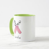 Tasse personnalisée avec initiale | Vache rose let (Devant gauche)