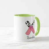 Tasse personnalisée avec initiale | Vache rose let (Devant droit)