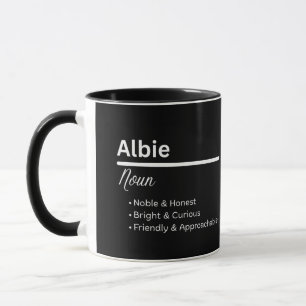 Tasse personnalisée avec le nom Albie Définition p