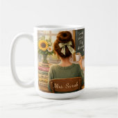 Tasse personnalisée avec le nom de l'enseignant, E (Gauche)