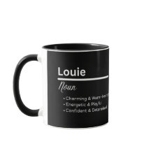 Tasse personnalisée avec le nom Louie pour garçon