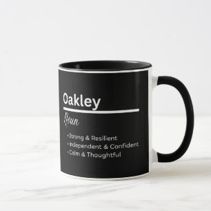 Tasse personnalisée avec le nom Oakley pour garçon