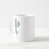 Tasse personnalisée avec linogravure botanique Let (Devant gauche)