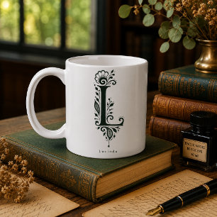 Tasse personnalisée avec linogravure botanique Let