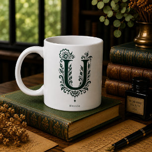 Tasse personnalisée avec linogravure de la lettre