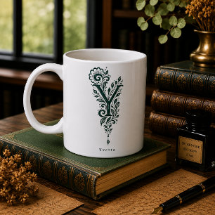 Tasse personnalisée avec linogravure de la lettre