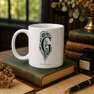 Tasse personnalisée avec linogravure de la lettre