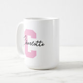 Tasse personnalisée avec monogramme, cadeau pour e (Devant gauche)