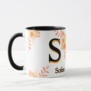 Tasse personnalisée avec monogramme d'automne - No