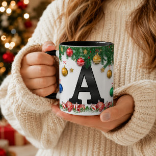 Tasse personnalisée avec monogramme de Noël