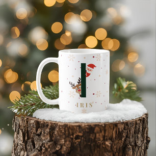 Tasse personnalisée avec monogramme de Noël I