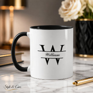 Tasse personnalisée avec monogramme et nom pour un