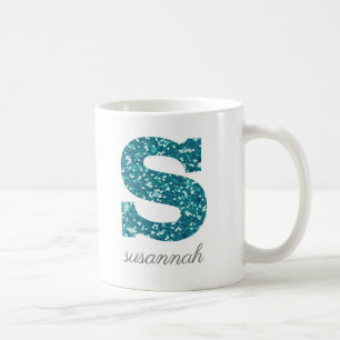 Tasse personnalisée avec monogramme pailleté sarce