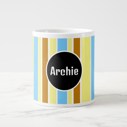 tasse personnalisée avec monogramme rayée  (Devant)