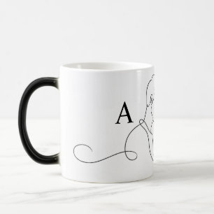 Tasse personnalisée avec nom de couple et art en l