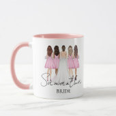 Tasse personnalisée avec nom de la mariée (Gauche)