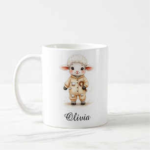 Tasse personnalisée avec nom de l'Agneau doux dans