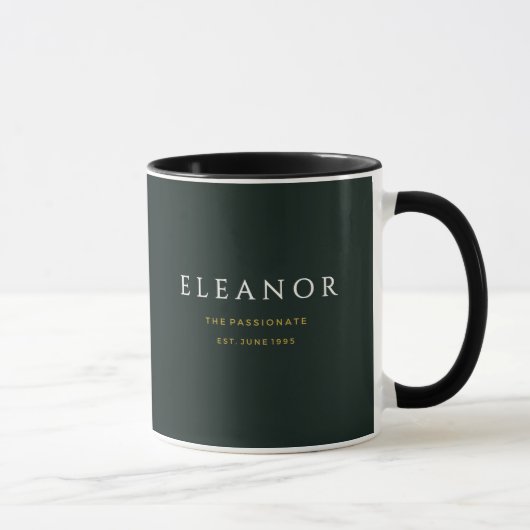 Tasse personnalisée avec nom et fleur de naissance (Droite)