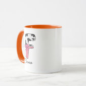 Tasse personnalisée avec nom et initiale | Vache r (Devant gauche)