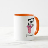 Tasse personnalisée avec nom et initiale | Vache r (Devant droit)