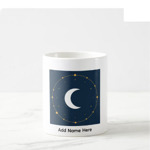 Tasse personnalisée avec nom et motif céleste en l
