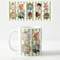 Tasse personnalisée avec photo de famille rayée
