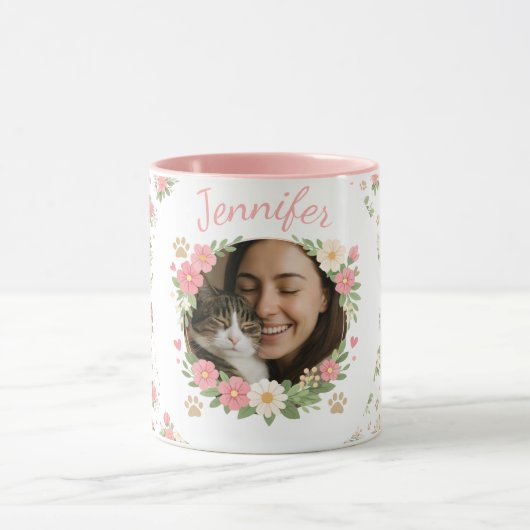 Tasse personnalisée avec photo et nom de chat | Ca (Centre)