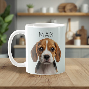 Tasse personnalisée avec photo et nom de chien au