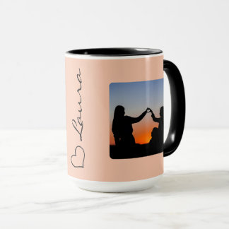 Tasse personnalisée avec photo et nom en écriture