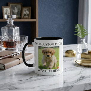 Tasse personnalisée avec photo et texte Cadeau per