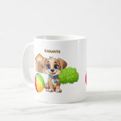 Tasse personnalisée avec un chiot (Devant gauche)