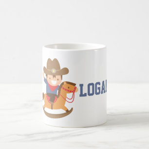 Tasse personnalisée avec un cow-boy mignon sur un