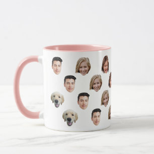 Tasse personnalisée avec visage de famille mignon