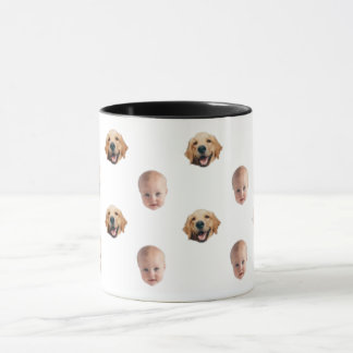 Tasse personnalisée avec visage de famille mignon