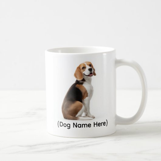 Tasse personnalisée Beagle « C'est moi qui command (Droite)