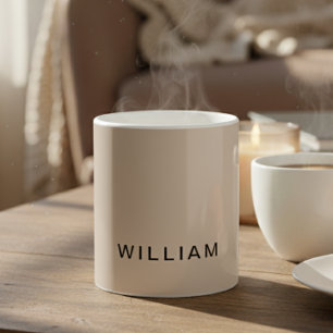 Tasse personnalisée beige et monogramme sur mesure