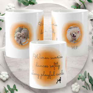 Tasse personnalisée Caniche en aquarelle orange pa