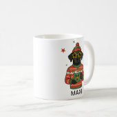 Tasse Personnalisée Chien Lab noir Noël (Devant droit)