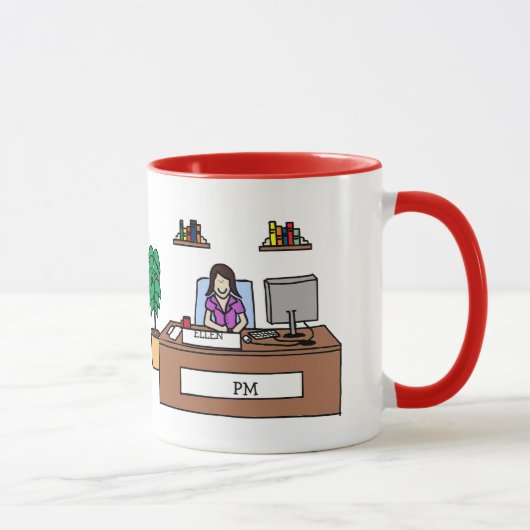 Tasse personnalisée de bande dessinée pour un P.M. (Droite)