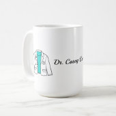 Tasse personnalisée de blouse de docteur | Contour (Devant gauche)