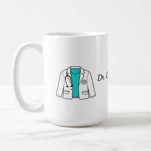 Tasse personnalisée de blouse de docteur | Contour (Gauche)