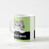 Tasse personnalisée de chat de bande dessinée (Devant gauche)