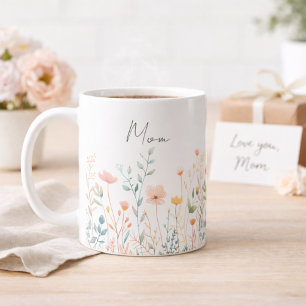 Tasse personnalisée de fleurs sauvages pour la fêt