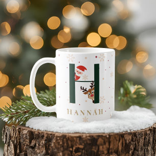 Tasse personnalisée de Noël avec monogramme H