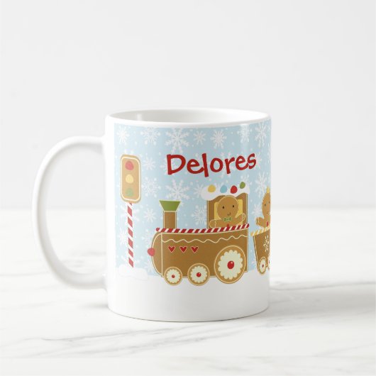 Tasse personnalisée de Noël de train de pain (Gauche)