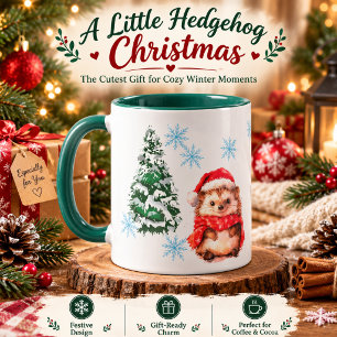 Tasse personnalisée de Noël hérisson mignonne pers