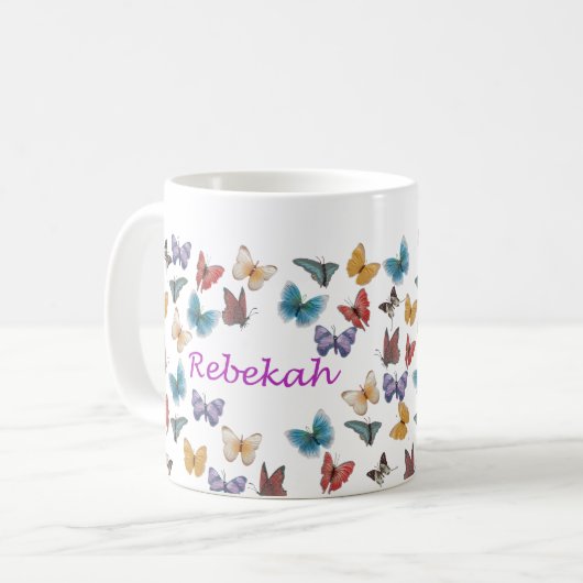 Tasse personnalisée de papillon - Rebekah (Devant gauche)