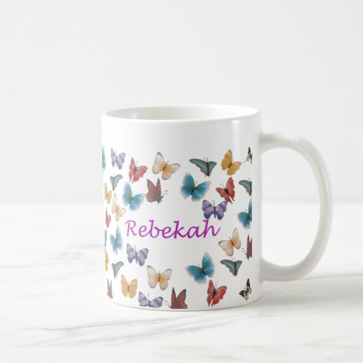 Tasse personnalisée de papillon - Rebekah (Droite)