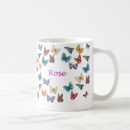 Tasse personnalisée de papillon - s'est levé (Droite)