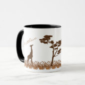 Tasse personnalisée de safari de girafe (Devant gauche)